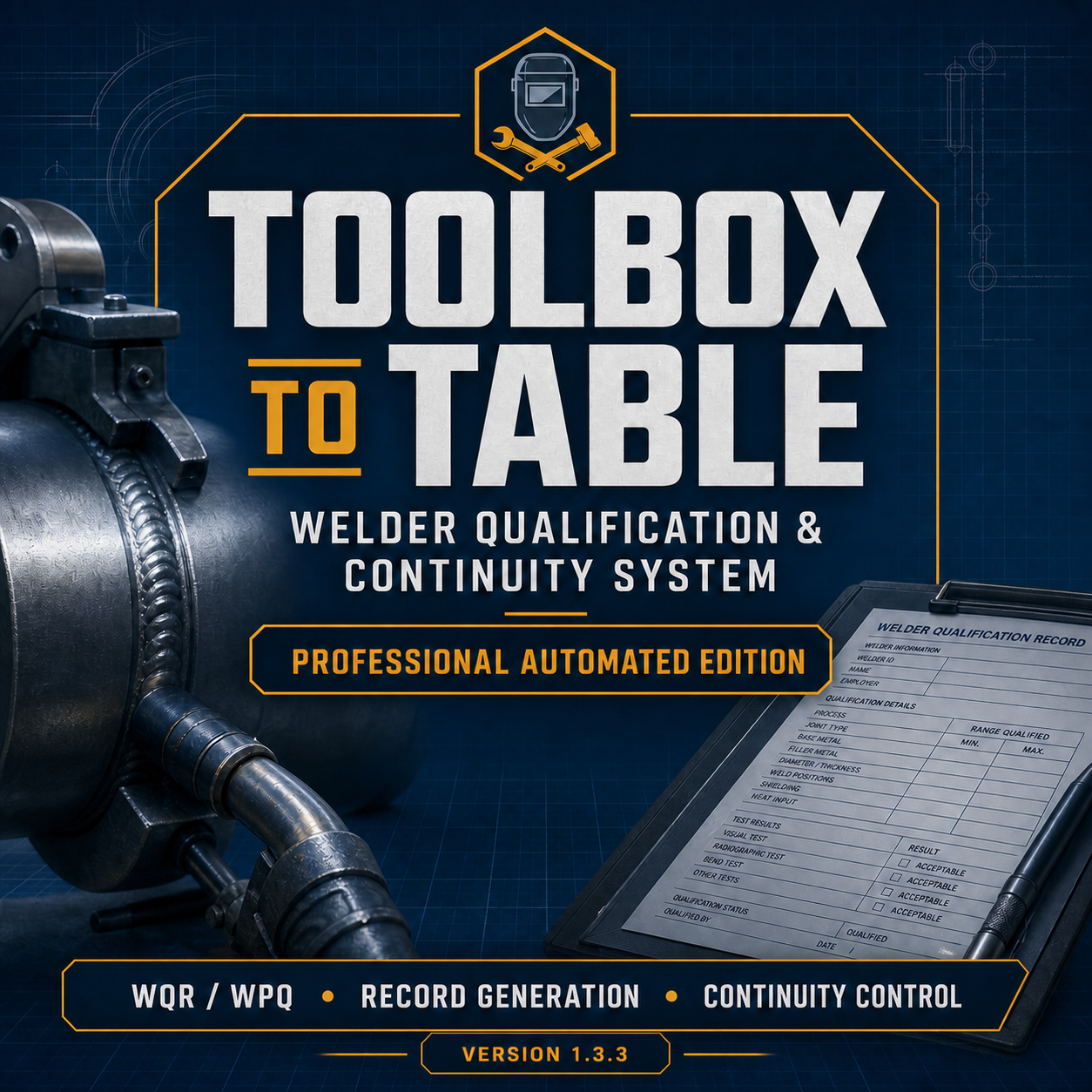 Welder Qualification and Continuity System v1.3.3 interface preview