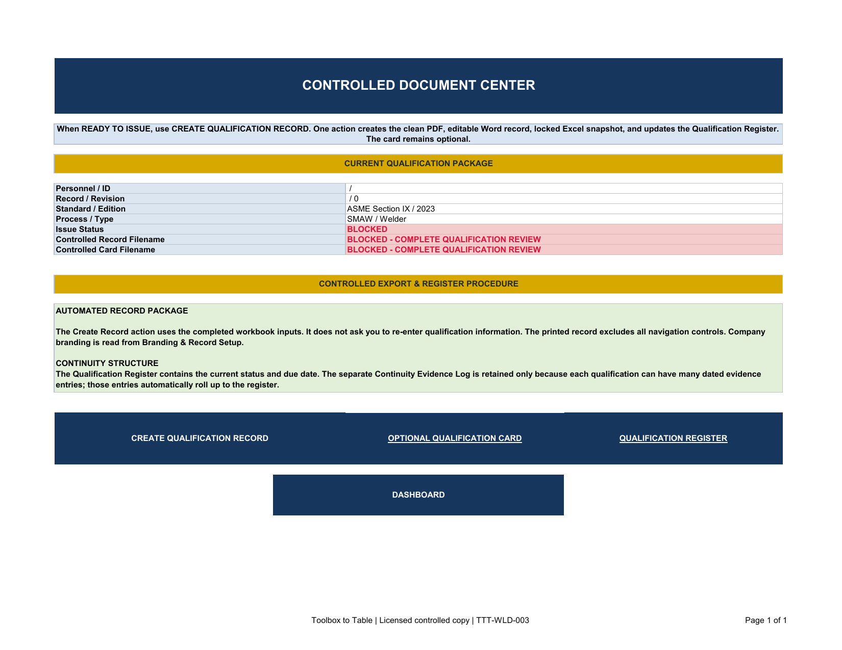 WQR document center