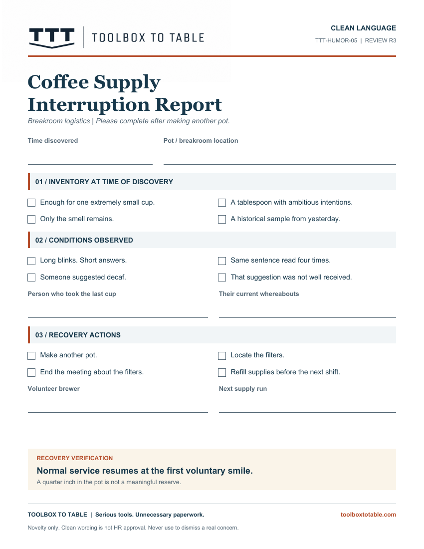 Preview of Coffee Supply Interruption Report